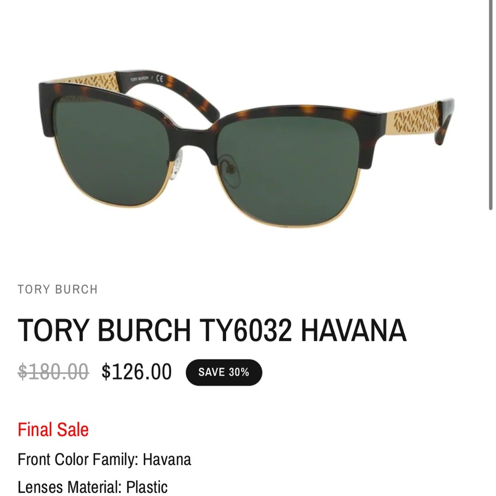 Tory Burch Tortoise Shell Sunglasses - Picture 2 of 11